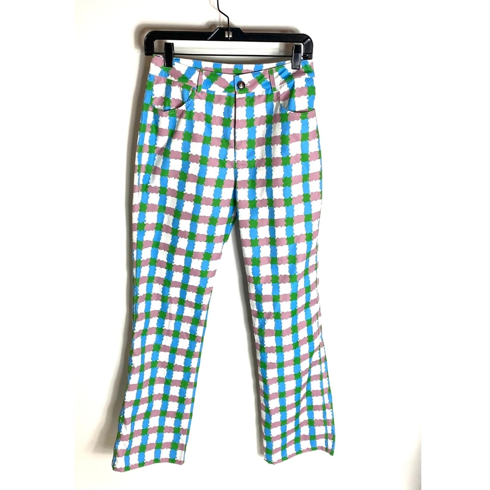 Cider Medium Green, Blue and White Plaid Pants